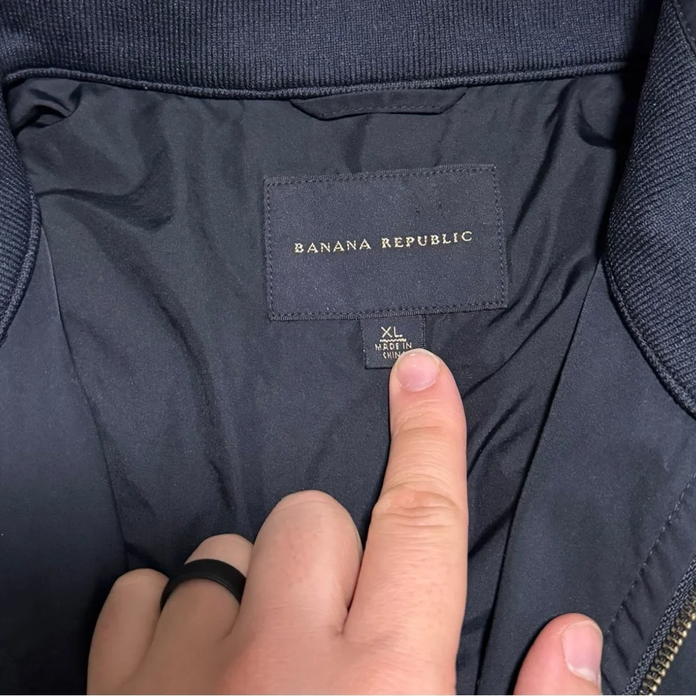 Banana Republic 2010 Polyester‎ Lightweight Black Full Zip Jacket Adult XL